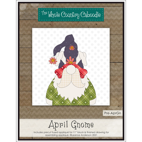 APPLIQ PK GNOME CALENDAR APRIL PREFUSED PRECUT