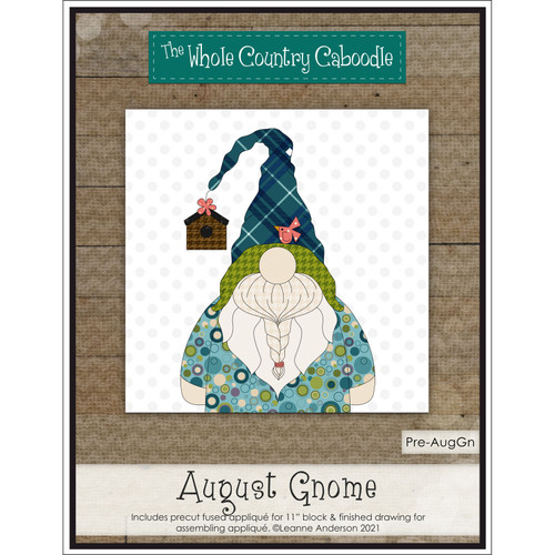 APPLIQ PK GNOME CALENDAR AUG PREFUSED PRECUT