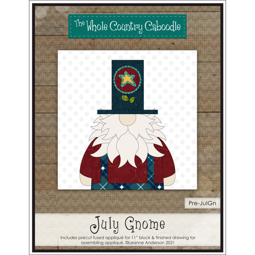 APPLIQ PK GNOME CALENDAR JULY PREFUSED PRECUT