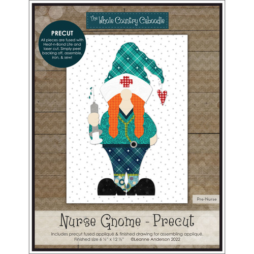 APPLIQ PK NURSE GNOME PREFUSED PRECUT