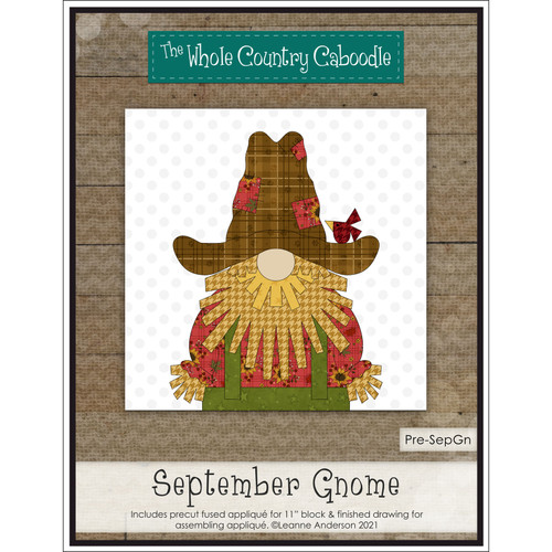 APPLIQ PK GNOME CALENDAR SEPT PREFUSED PRECUT
