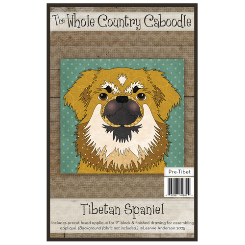 APPLIQ PK TIBETAN SPANIEL PREFUSED PRECUT