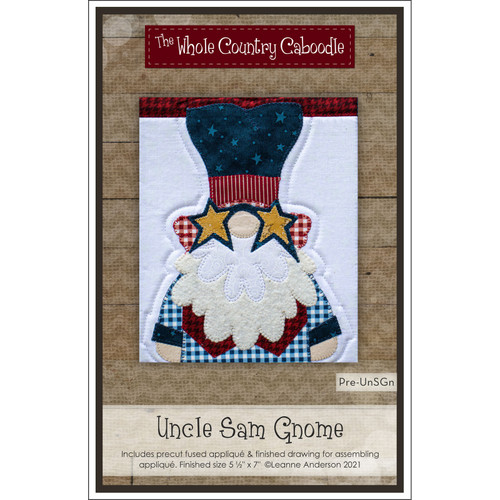 APPLIQ PK UNCLE SAM GNOME PREFUSED PRECUT