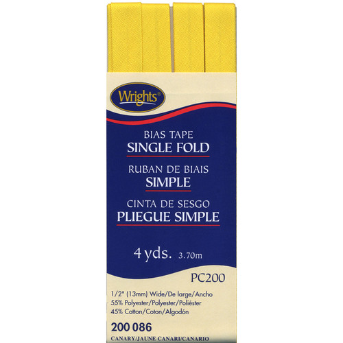 BIAS SIN FOLD .5" 4YD CANARY PK OF 3 EA