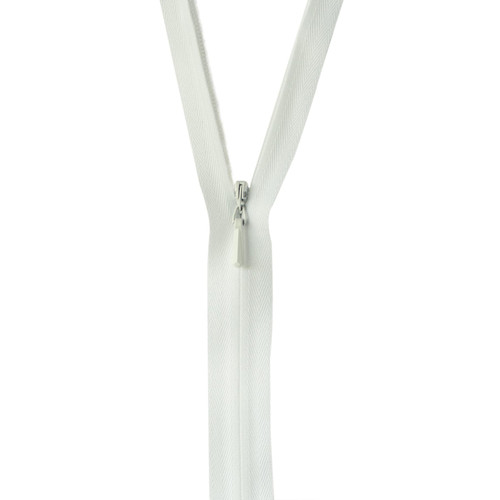 ZIPPER UNIQUE 18" WHITE PK OF 3 EA