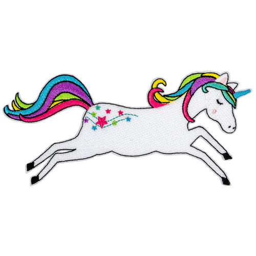 IRON-ON APPLIQUE LG UNICORN PK OF 6 EA