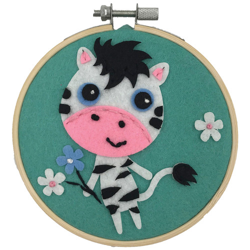 KIT FELT HOOP ZEBRA 4" PK OF 3 EA