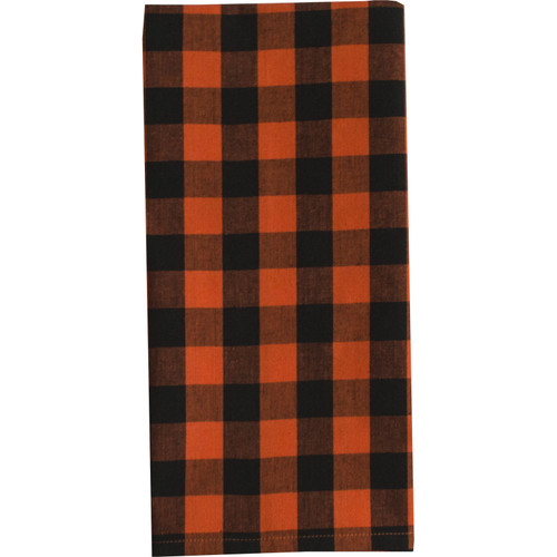 TEA TOWEL BUFFALO CHK ORNG BLK PK OF 6 EA