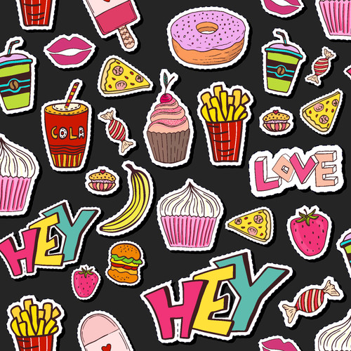 FAT QTR FAB DESIGN BLACK (1) PK OF 3 EA