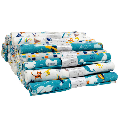 FAT QTR FLANNEL PDQ ADVENTURE PK OF 33 EA W/DISPLAY