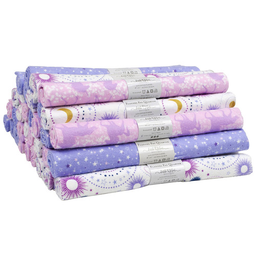 FAT QTR FLANNEL PDQ CELESTIAL PK OF 33 EA W/DISPLAY