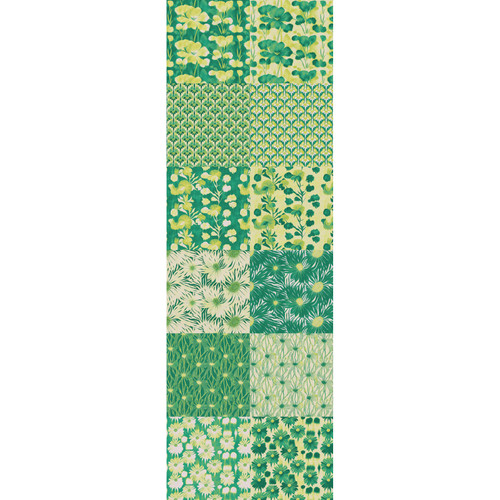 FAT QTR ABSTRACT FLORALS GREEN /CHARTREUSE (12) PK OF 5 EA