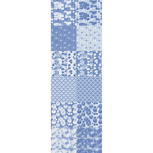 FAT QTR ABSTRACT FLORALS BLUE (12) PK OF 5 EA