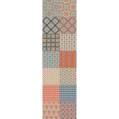 FAT QTR BLOCKPRINT CHIC RED/BLUE (14) PK OF 5 EA