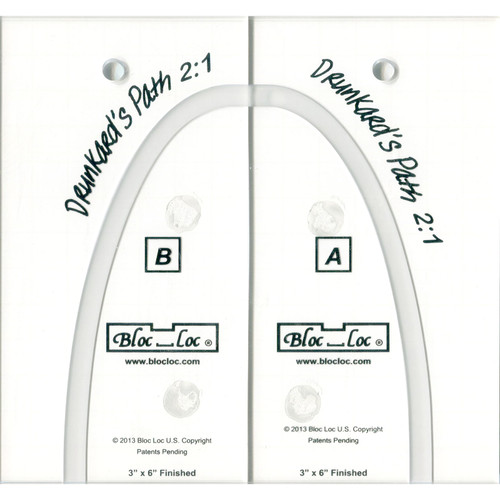 RULER DRUNKARDS PATH SET 2:1 RATIO 3" x 6" FINISHED
