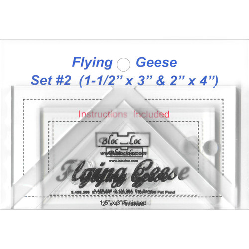 RULER FLYING GEESE FG Set #2 1 1/2" x 3"/2" x 4"