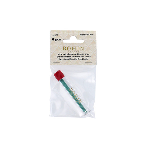 CHALK PENCIL .9mm REFILL GREEN PK OF 5 EA