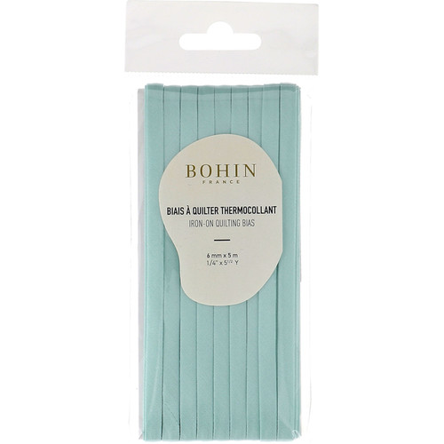 BIAS TAPE IRON ON  .25"x5.5YD MINT GREEN PK OF 6 EA