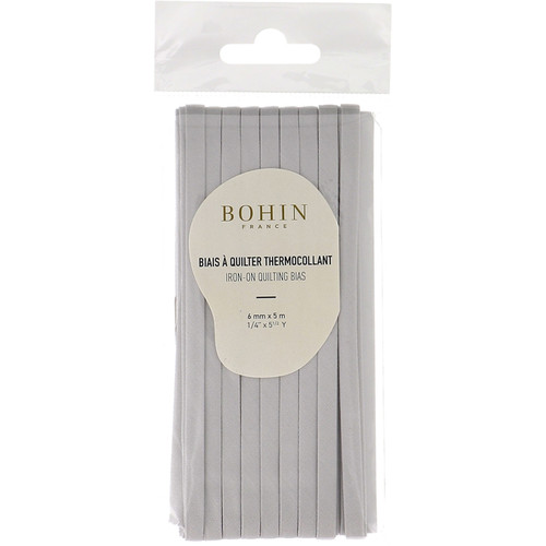 BIAS TAPE IRON ON  .25"x5.5YD CHALK PK OF 6 EA