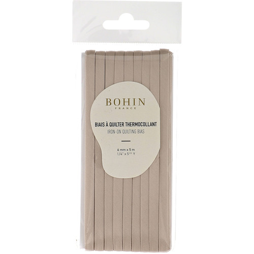 BIAS TAPE IRON ON  .25"x5.5YD BEIGE PK OF 6 EA