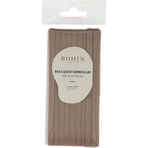 BIAS TAPE IRON ON  .25"x5.5YD TAUPE PK OF 6 EA