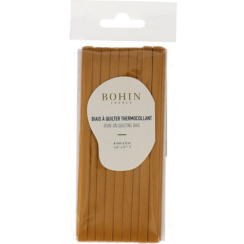 BIAS TAPE IRON ON  .25"x5.5YD MUSTARD PK OF 6 EA