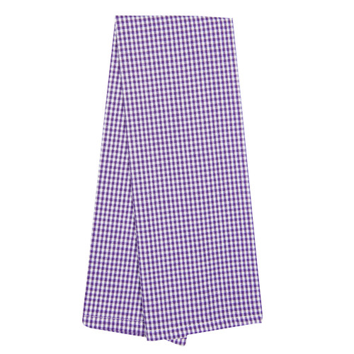 TEA TOWEL MINI CHECK CLGE PURP PK OF 6 EA