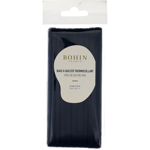 BIAS TAPE IRON ON  .25"x5.5YD DARK BLUE PK OF 6 EA