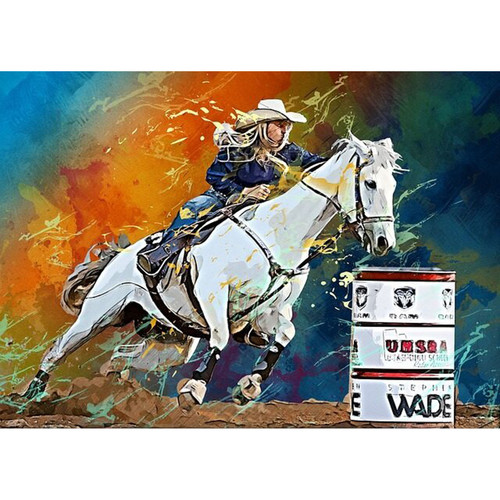 COWGIRL ON THE MOVE PNL 24"x17"