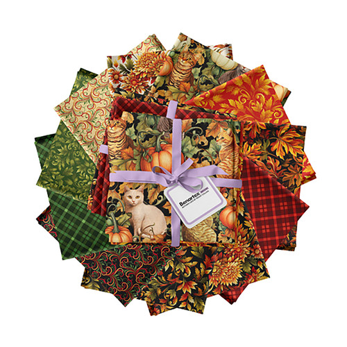 FAT QTR BUNDLE AUTUMN CATS (11)