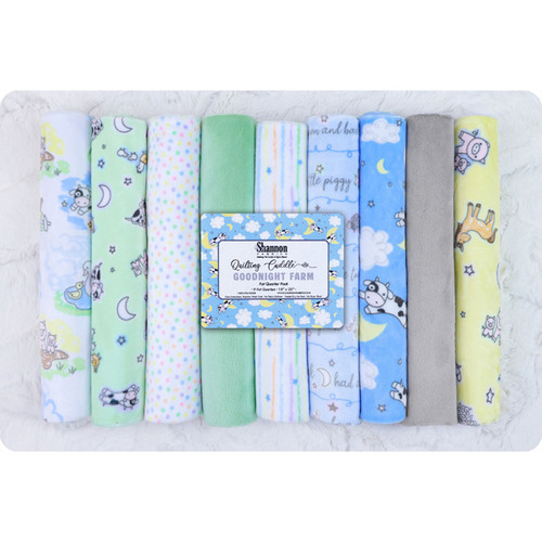 FAT QTR QLT CUDDLE GOODNIGHT FARM (9) PK OF 3 EA