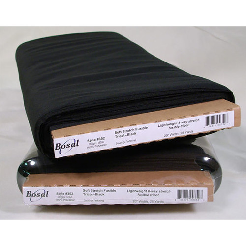 8 WAY STRETCH TRICOT 20" BLACK (25 YD BOLT)