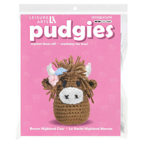 CROCHET KIT PUDGIE HIGHLAND COW BROWN