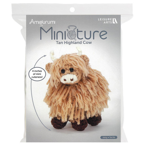 CROCHET KIT MINI HIGHLAND COW TAN