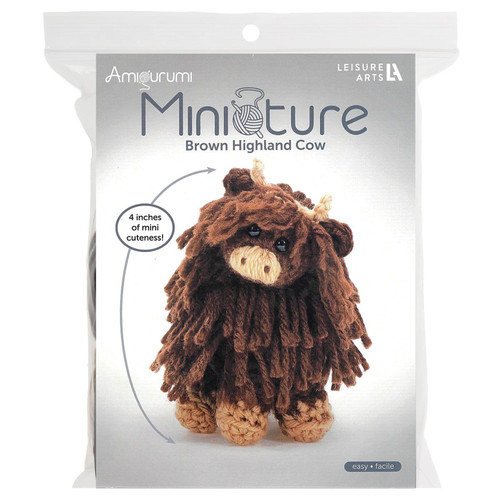 CROCHET KIT MINI HIGHLAND COW BROWN