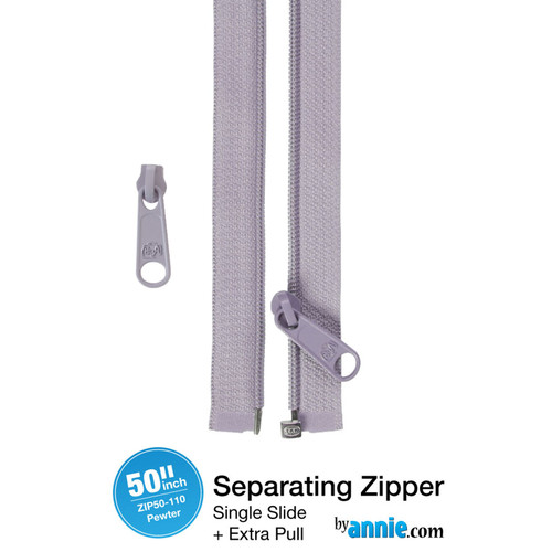 ZIPPER 50" SEPARATING PEWTER