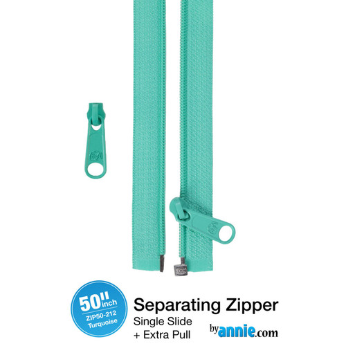 ZIPPER 50" SEPARATING TURQUOISE
