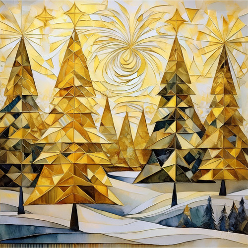 NOTE CARD GLITTERING GOLD PK OF 6 EA