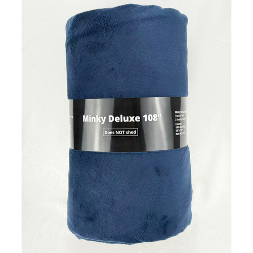 YD CUT MINKY SOL 108" NAVY 3yd