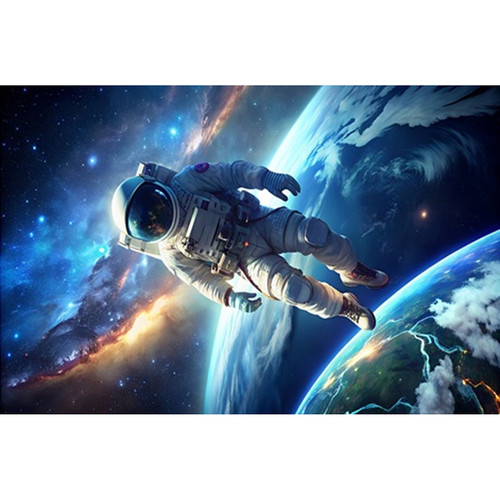 SPACE WALKING ASTRONAUT PNL 13.25"x20.25"