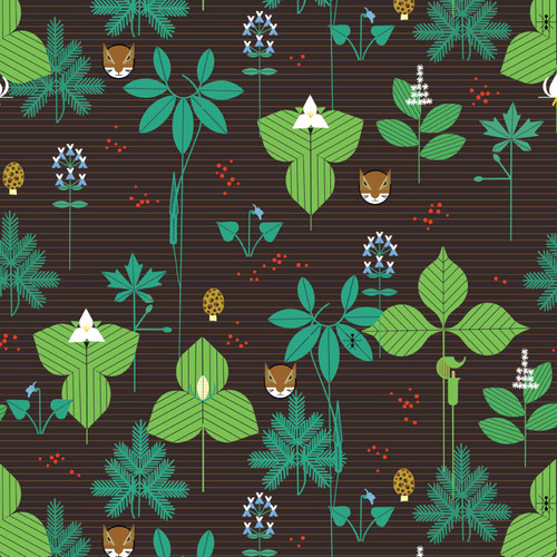 WOODLAND WONDERS CH 458 BROWN ORG POPLIN