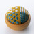 KIT KOGIN PINCUSHION WOOD BOWL MUSTARD DOT STRIPE