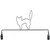 HANGER W CLIPS 8" BLACK CAT CHARCOAL