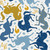 YEAR OF THE HORSE 350 26734 BLUE/GOLD DBL GAUZE 50"