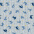 YEAR OF THE HORSE 350 26743 BLUE ON WHITE DBL GAUZE 50"