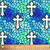 FAT QTR STAINED GLASS CROSSES BLUE (1) PK OF 6 EA