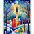 NOTE CARD NEW YEAR VILLAGE PK OF 6 EA