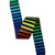 WEBBING NYLON 2"12yd STRIPE BLACK RAINBOW
