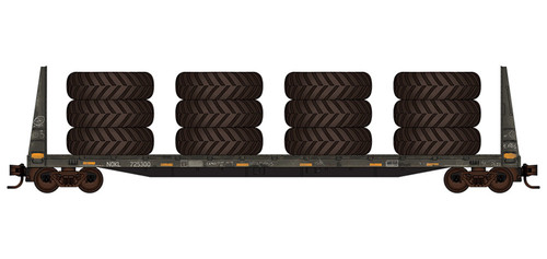 MicroTrains - 05452420 - 61' Bulkhead (Weathered) w/ Tire Load - NOKL