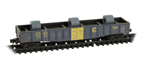 MicroTrains - 10545066 - 50' Steel Side, 14 Panel Gondola (Weathered) - C&O